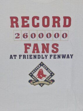 Vintage T Shirt 2001 Boston Red Sox 100 Seasons Fenway Park 1901 2001 Size XL